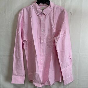 Alimens & Gentle Mens Button Down Collar Dress Shirt w/Chest Pocket Pink L